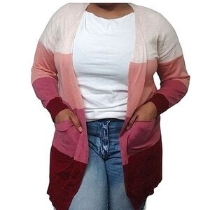 Bloomchic Colorblock contrast pocketed Cardigan